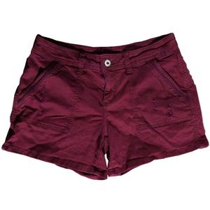 Y2K Red Shorts with a rip design